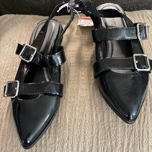 Old Navy Black Women's Flats (Maryjane’s) with Buckle Detail